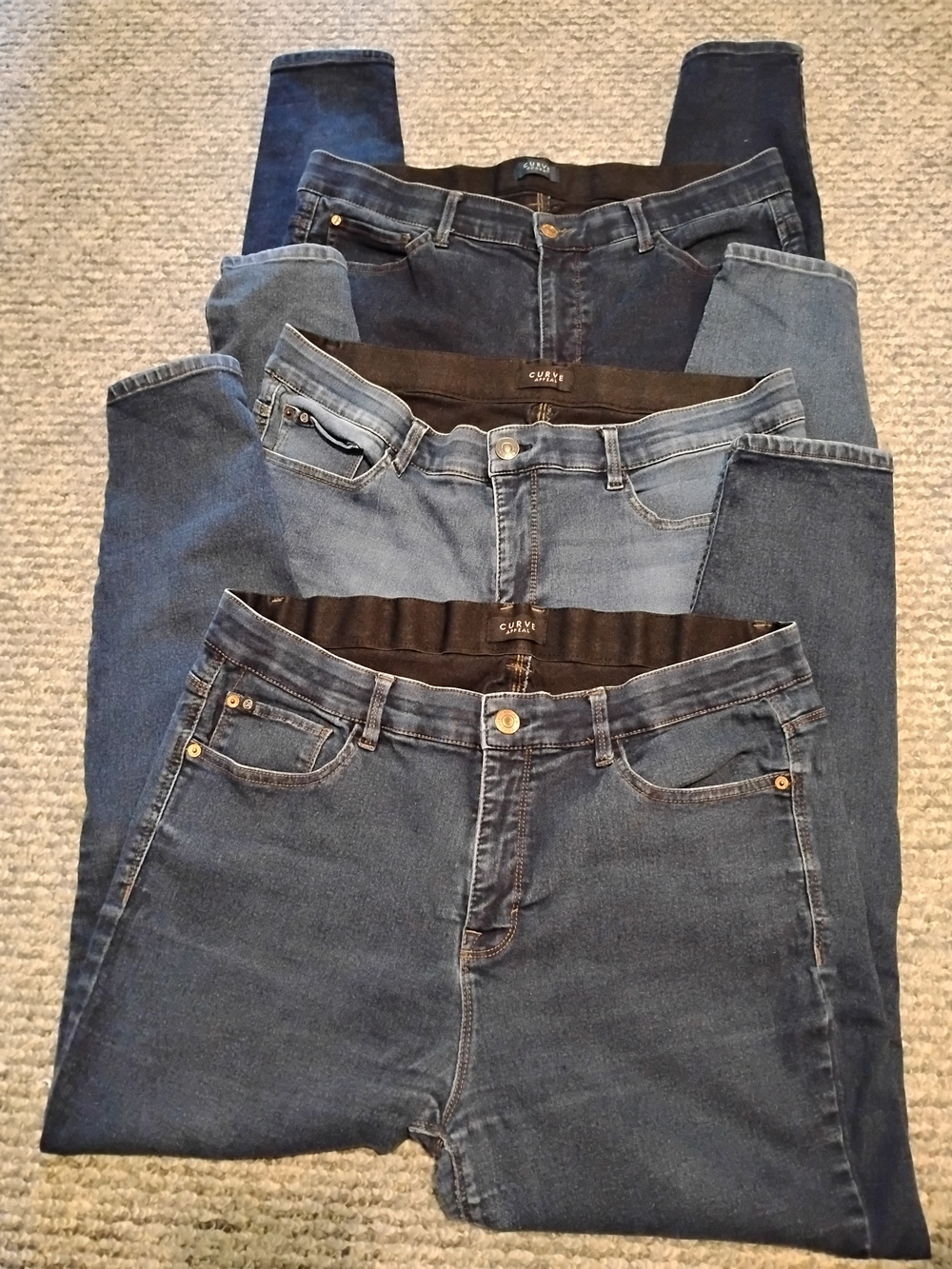 Women’s Skinny Jeans Trio - 3 Different Washes Of Stretch Denim